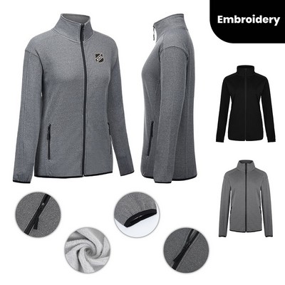 Wind Resistant Women's Heathered Fleece Jacket