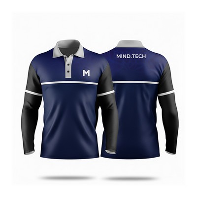 Sublimation Long Sleeve Polo - Pique - Men, Women, Kids