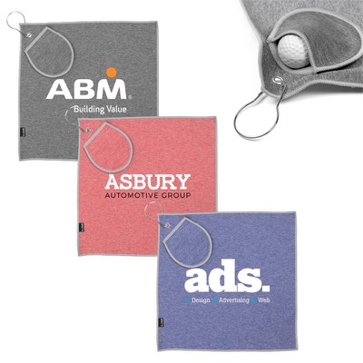 EcoCaddy rPET Golf Towel with Ball Pouch