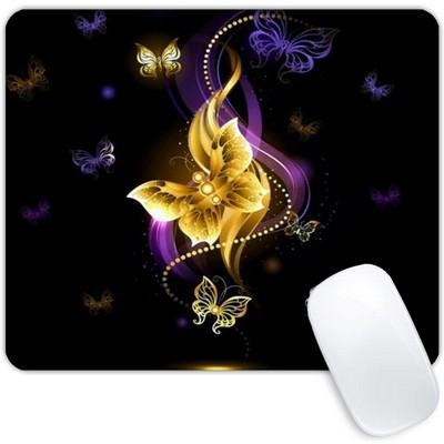 Purple Gold Butterfly Optical Mouse Pad (9.5" x 7.9")