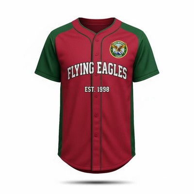 Men's Sublimated Full Button Interlock Baseball Jersey 150G