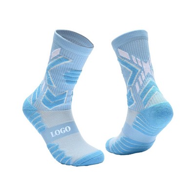 Towel Bottom Mid Barrel Basketball Socks