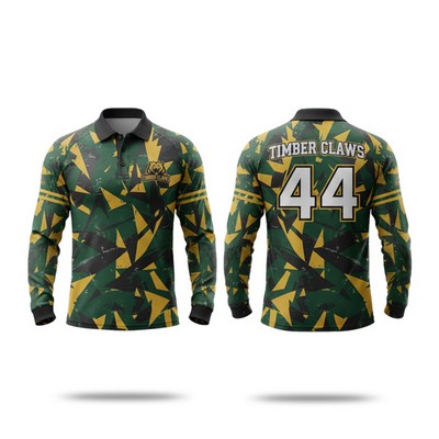 Sublimation Long Sleeve Polo - Spandex Interlock - Men, Women, Kids