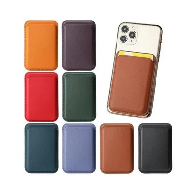 Leather Phone Card Holder Magnetic Wallet