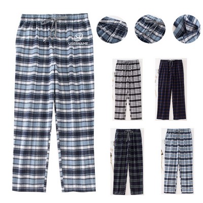 Men's Cotton Pajama Lounge Plaid Pants