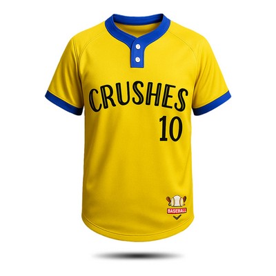 Men's Sublimation 2-Button Baseball Jersey-150G (Interlock)